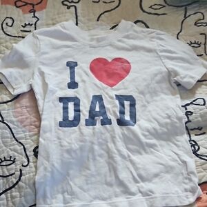 OshKosh B'gosh White Tee with Red Heart and Blue 'Dad' Print